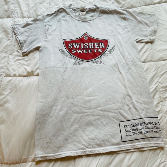 White Swisher Sweets Logo Tee Shirt 🍰🥤🍥🍫🎂 - Picture 3 of 5
